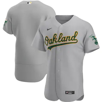mens nike gray oakland athletics road authentic team jersey